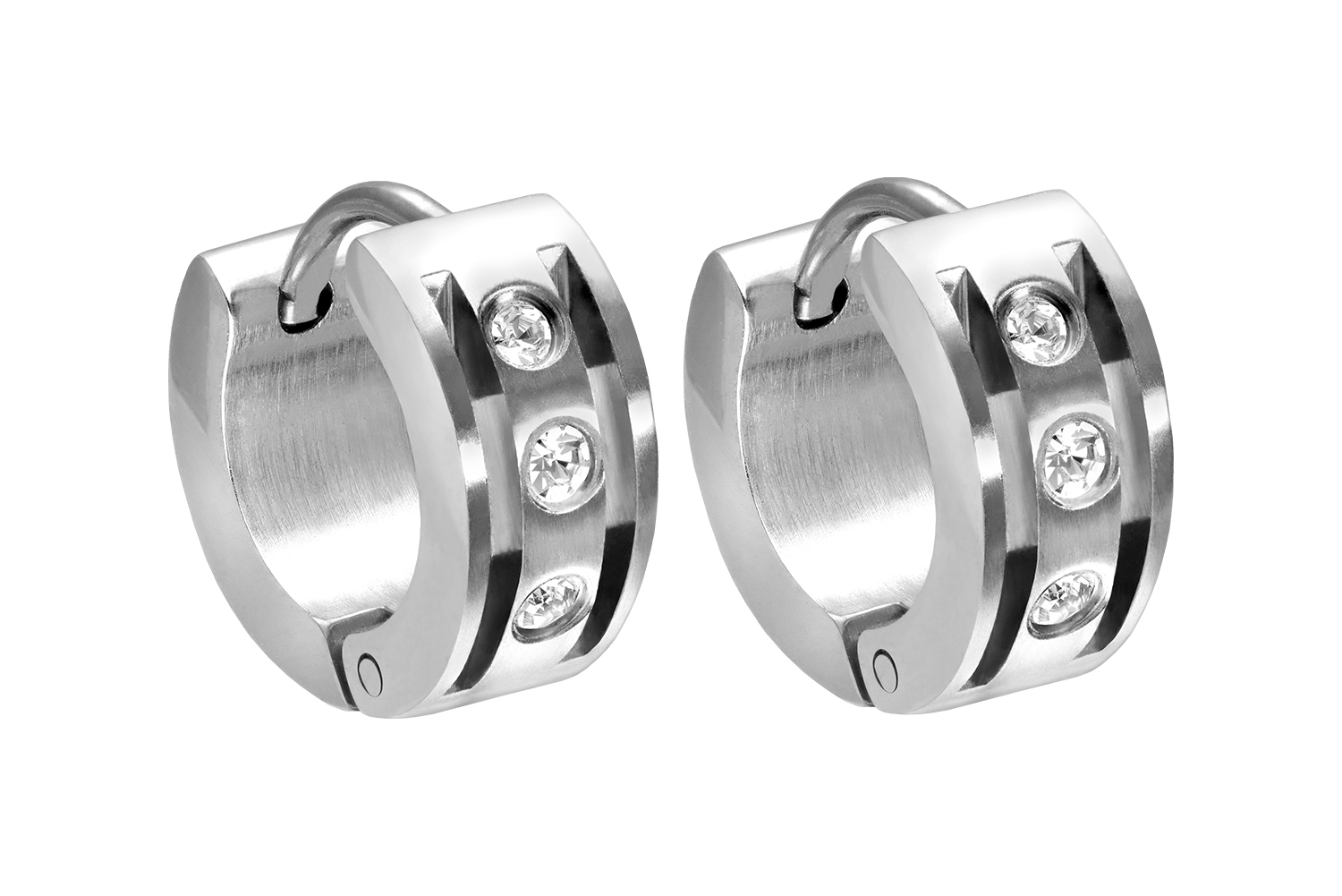 Chirurgenstahl Creolen 3 KRISTALLE ++SALE++ von Piercingline